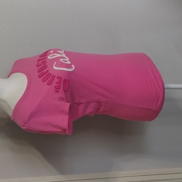 Aeropostale Y2K Pink Raised Letter Tee Shirt Sleeve Fitted Size Medium - Picture 4 of 8